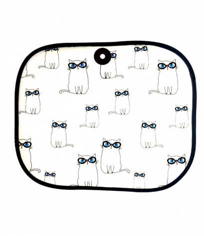 ม่านบังแดดพิมพ์สี White cat pattern sunshade